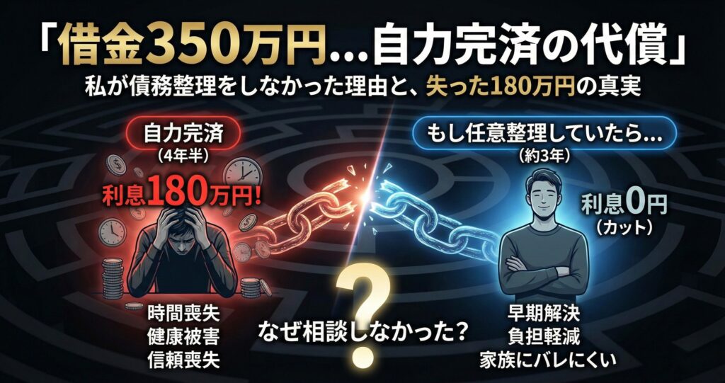 借金350万を抱えた私が債務整理せずに完済した方法【後悔と反省】